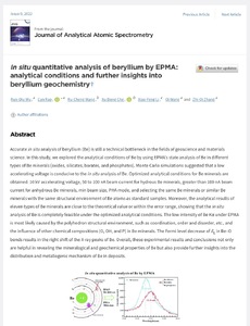 In situ quantitative analysis of beryllium by EPMA: analytical conditions and further insights into beryllium geochemistry
